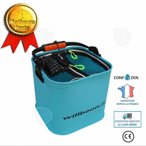 CONFO® Fiskebucket sammenfoldelig eva fiskebucket integreret fiskeforsyninger udendørs sportsfiskeforsyninger blå p