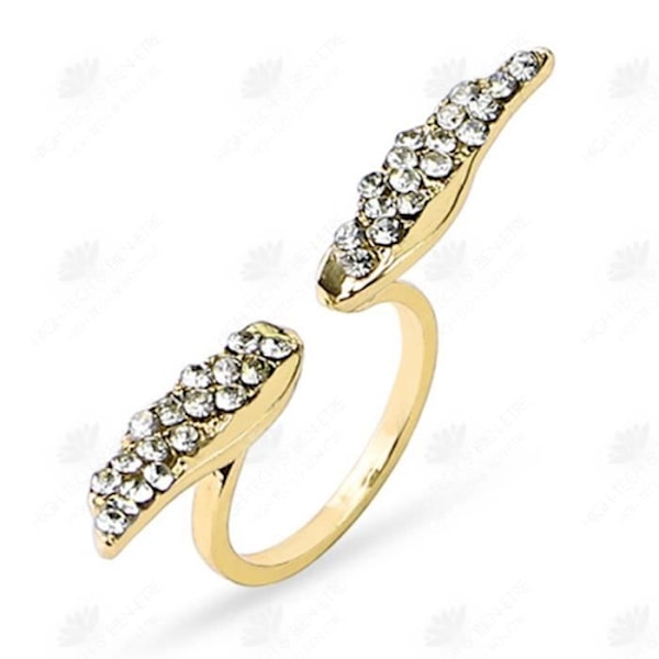 HTBE® Stil europæisk og amerikansk, modeshow, eksquisite diamantvinger, fuld ring, åben mode smykker, justerbar indeksring Gul M