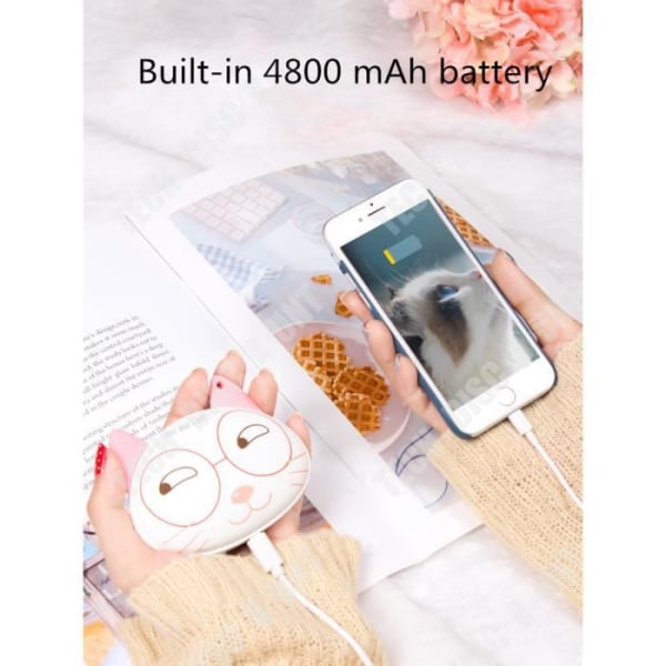 TD® 4800 mAh handvärmare Dubbelsidig värmealstring Kan användas för nödladdning