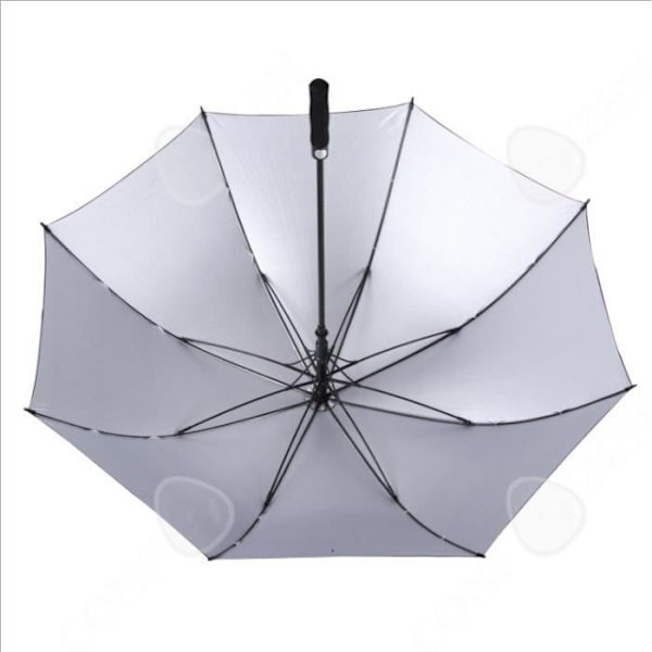 CONFO® Automatisk golfparaply Silver Glue Overdimensioneret paraply med langt håndtag Lige parasol Paraply