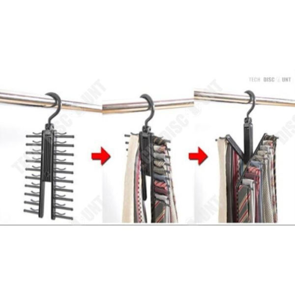 TD® Hängare Slipsställ Barn Bälte Vuxna Storstorlek Flicka Svängbar halsduk Bälten Plaggförvaring Organizer