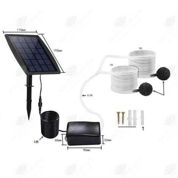 HTBE® Happipumppu Ulkopuolinen aurinkosähkölaitteella varustettu kalastusalusten hapettaja Akvaariokalastustarvikkeet