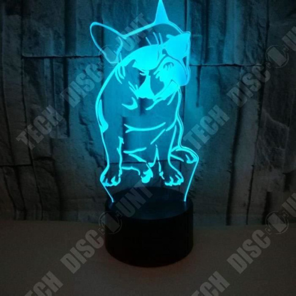 TD® 3D natlys lampe i farverig hundeform med fjernbetjening - Dekorativ hologram natlampe til værelset