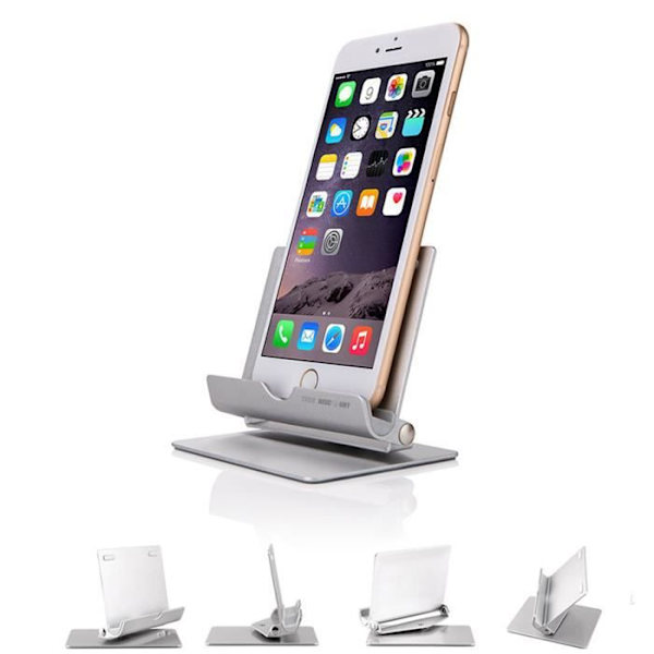 Support för surfplatta - TD® - Fällbar i aluminium - 4-12 tum - Smartphone/surfplatta - Grå