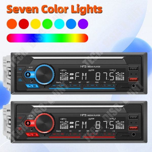 TD® Bilradio Bluetooth Bilradio MP3 Sju sorters ljus Bluetooth-kort Byte U Disk Multifunktionell bilradio