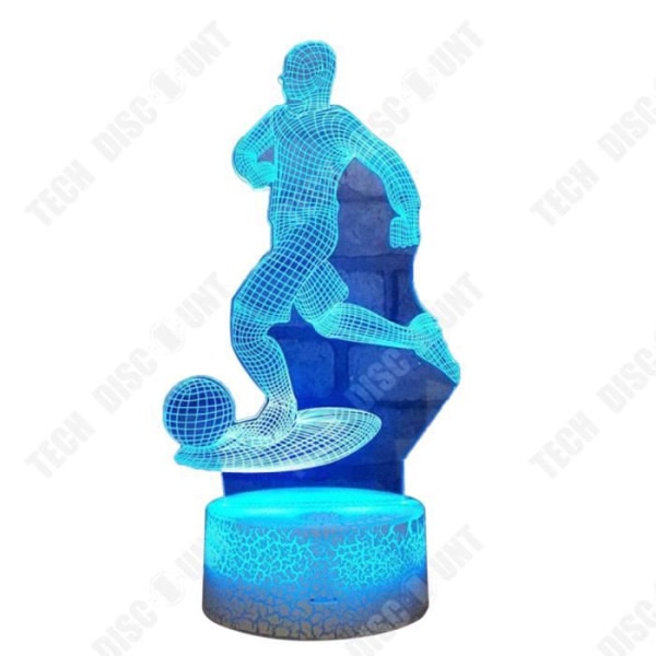 TD® 3D Illusion Nat Lys Spil Fodbold Form Berøring Natlampe 7 Farver Skiftende LED Bordlampe Dekorationsgaver Hjem