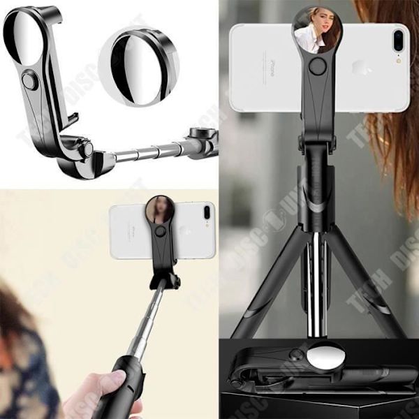 KIN TD® Selfie-stativ til Samsung iPhone telefon støtte mobil billeder udtrækbar teleskopisk bluetooth stick