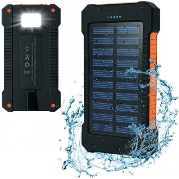 Vattentät Solar Power Bank 15000mAh Orange P15265