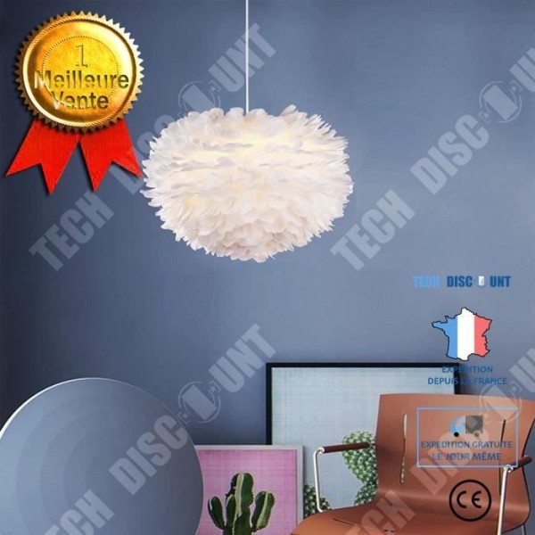 Fjerlampe - TD® - Diameter 40 cm - Justerbar højde - LED lys - Spisestue