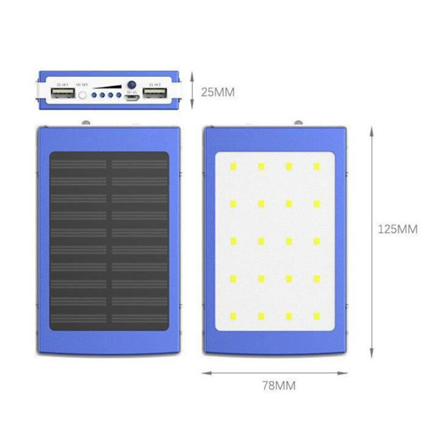 Solenergilager - TD® - 30000 mAh - Vattentålig - LED - Camping