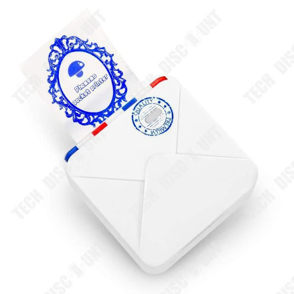 TD® Phomemo M02S mobiltelefon termisk foto mini printer model hvid med en rulle trykpapir
