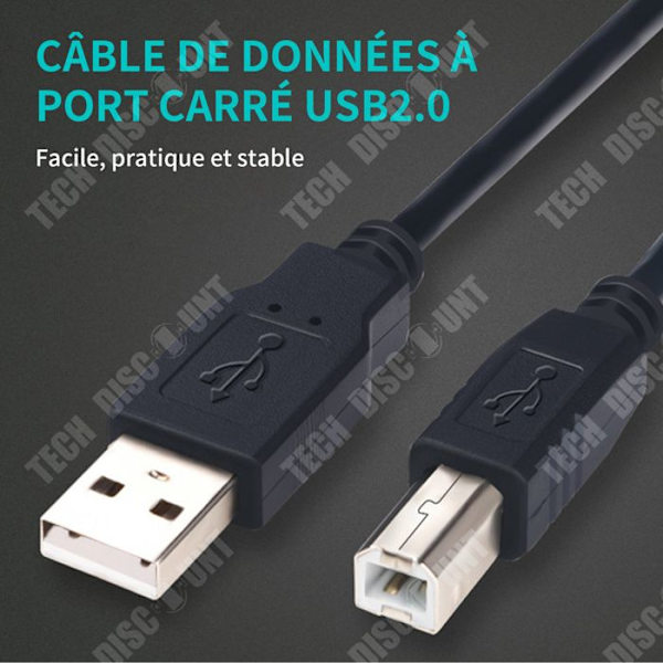 TD USB 2.0 Tulostinjohto 3 m Suuri Nopeus Puhtaan Kuparin Neliöportti A-B Tietokoneesta Skanneriin Johto USB Tietokoneesta Tulostimeen Johto Musta