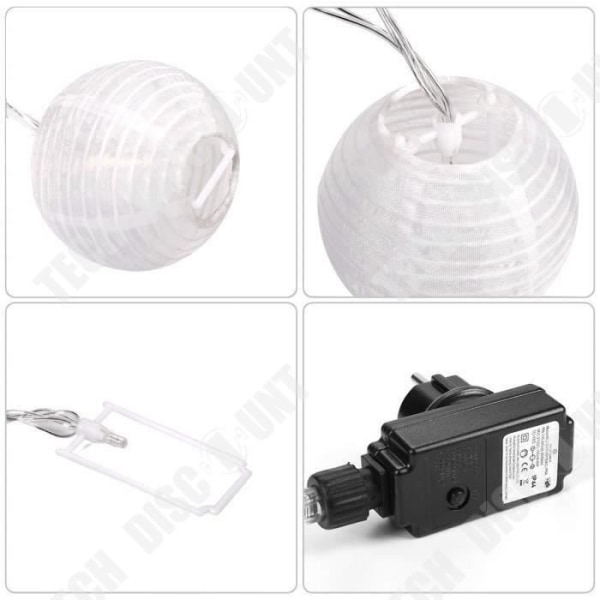TD® Led String Lights LED Lantern 3,5M + 6,5M Strömkabel, 31V Säkerhetsströmadapter