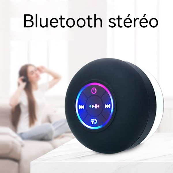 Bluetooth-kaiutin LUNAVO 3W Kylpyhuoneen vesi- ja LED-valo suuri imukuppi kannettava vedenkestävä Bluetooth-kaiutin
