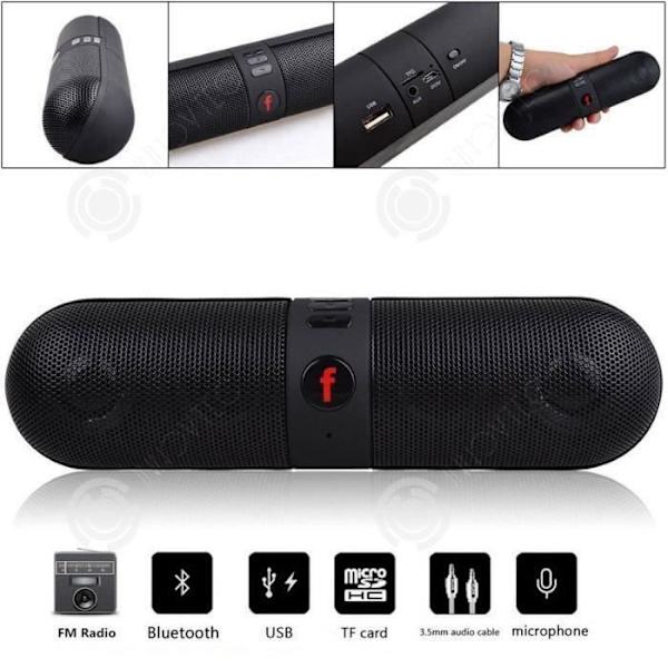 INN Bærbar Bluetooth Højttaler Bluetooth 5.0 Trådløs 12 Timer Batterilevetid Stereo HD - Sort