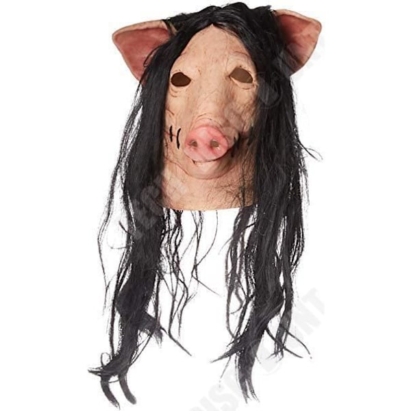 TD® Decorativ maske af svin inspireret af SAW i høj kvalitets latex til kostumer, cosplay eller halloween maskerade.