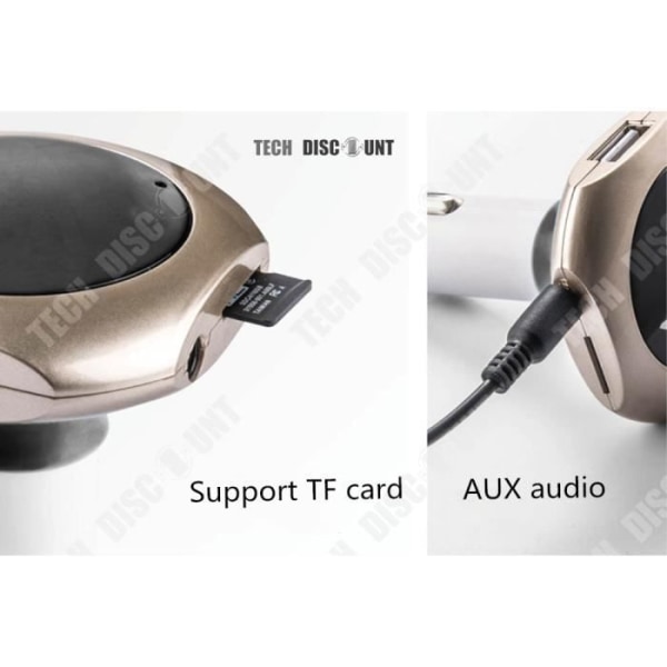 TD® Bluetooth-sändare bil-tv FM-optisk auto-tv-headset dubbel usb-port roséguld färg avancerad ljuddistribution