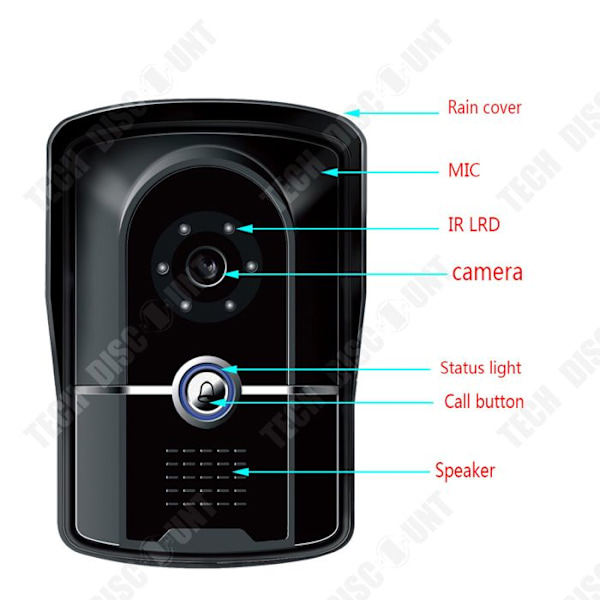 TD® Trådlös visuell intercom dörrklocka wifi intelligent fjärrkontroll hem dörrklocka visuell HD night vision nätverksuppsättning övervakning