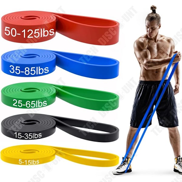 TD Elastic Bodybuilding Set med 5 elastiska bodybuilding band elastiskt sport motstånd band bodybuilding elastisk bodybuilding