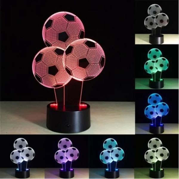 3D Fotbollslampa LED Akryl Nattljus 7 Färger Bordslampa Festival Presenter Presentdekor M08B8