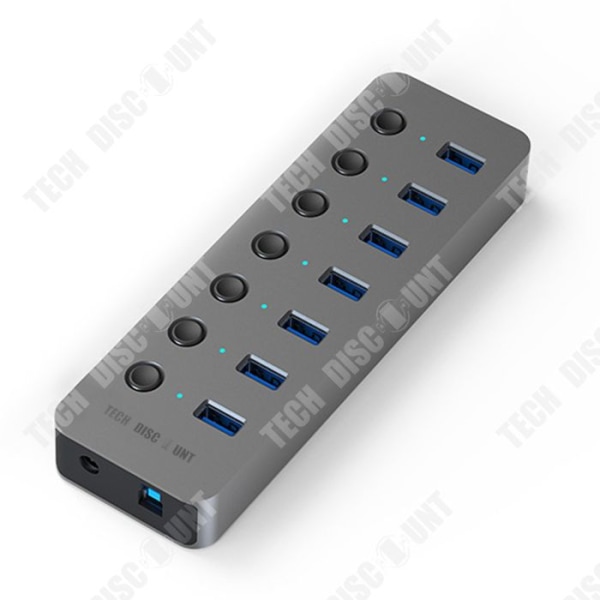 TD® 7 Port USB3.0 Hub High Speed med snabbladdningsdatahubb med 1M förlängningskabel för bärbara datorer etc.