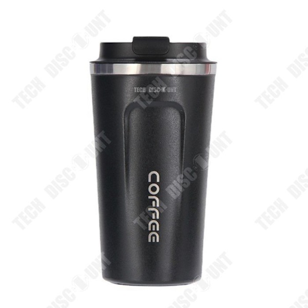TD® isolerad kaffemugg 380 ml svart återanvändbar 304 rostfritt stål isolerad kopp med lock Varm och kall kaffekopp