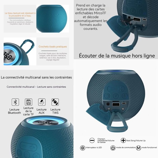 Mini højttaler INN® 3 timers spilletid 10 meter effektiv rækkevidde bærbar Bluetooth-højttaler Bluetooth-forbundet højttaler