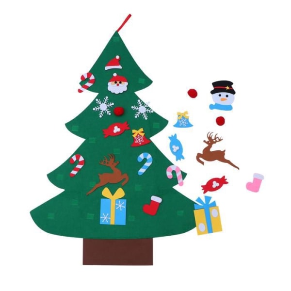 Filt julgran, julgran dekoration Showcase DIY filt avtagbara prydnader Julklappar till jul för barn