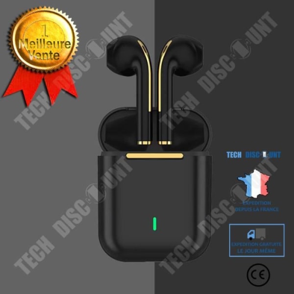 TD® Trådløse Bluetooth in-ear høretelefoner Binaural Touch kontrol Ren sort
