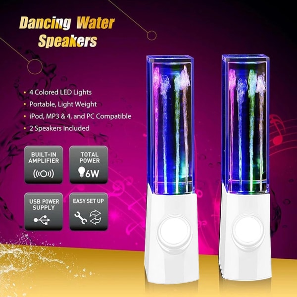 TD® VESIHEGEPYHIN KAIUTIN BLUETOOTH MP3 USB KANNETTAVA LED-VALAISU LED-KAIUTIN Handsfree-sarjan ja integroidun mikrofonin kanssa