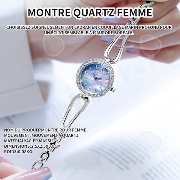 C Kvinder ur 2.5x2.5x0.8cm kvarts ur til kvinder ure i rustfrit stål armbåndsur til kvinder runde ure til kvinder