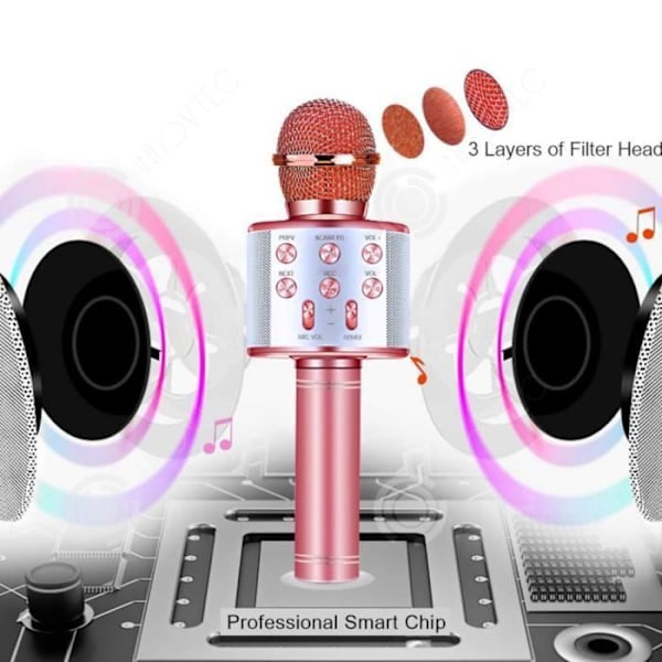 INN® Langaton bluetooth-mikrofoni älypuhelimelle kevyellä karaokemikrofonilla älypuhelin kaiutin bluet
