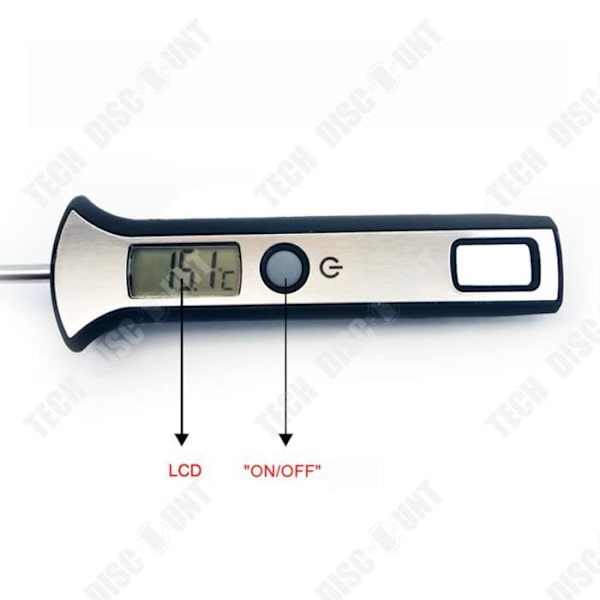 TD® Sonde til digital termometer med hurtiglæsning, mat metal i rustfrit stål, kogt