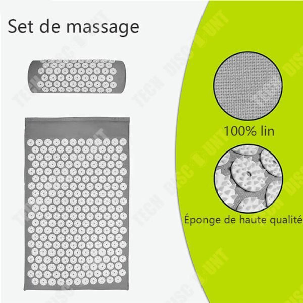 TD® Yogamassagepude, Akupressur, Muskulær afslapning, Indendørs sport, Sæt med 3 dele, sort, 68cm*42cm