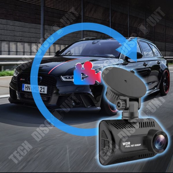 TD® HD 1080P kaksilinssisellä etu- ja takakameralla varustettu autotallivideorekisteri pysäköintivalvontaa varten.