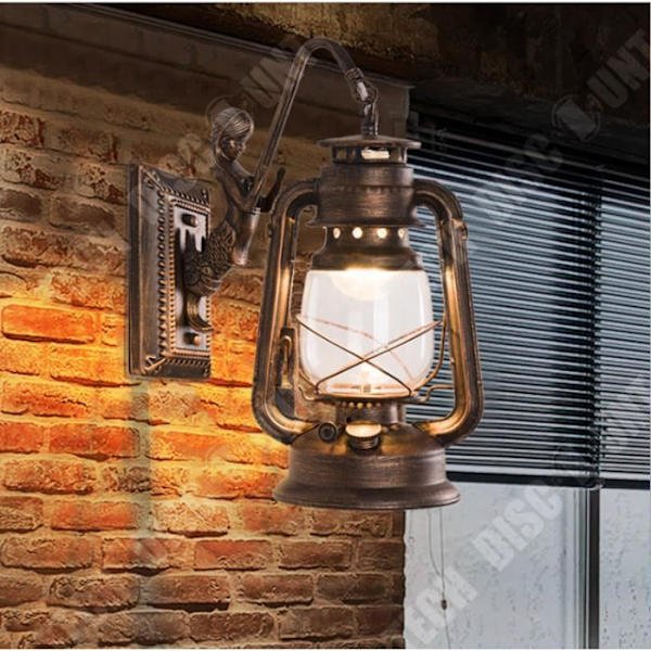 TD® Nostalgic Retro Restaurant Industriell stil Bondgård Gang Bar Kreativa lampor Antik fotogenlampa Hästlampa