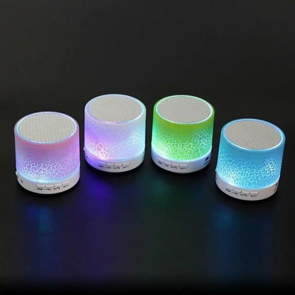 Blå Mini Bärbara Högtalare LED Bluetooth Högtalare Trådlös Handsfree med TF USB FM Blå