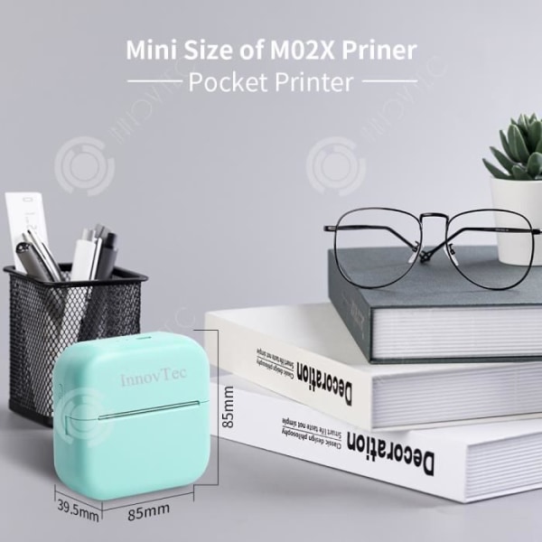 INN® Bärbar fotoskrivare med 1 pappersrulle Bärbar snabbskrivare för fotoetikett Memo Mini Printing Camera