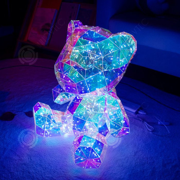 INN® Nattlampa, färgglad björn, kreativa prydnadsföremål, kinesiska alla hjärtans dag-present, parpresent, nattlampa för björndocka