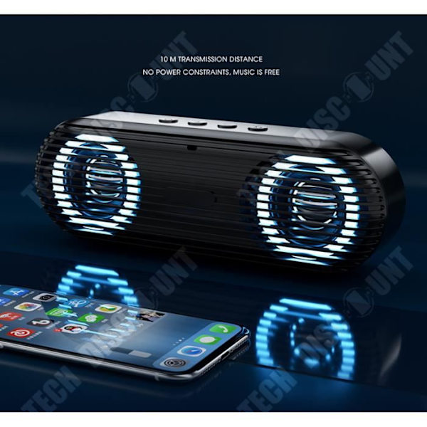 TD® Kannettava Mini langaton Kaiutin USB-portti TF-kortinlukija Bluetooth-stereo-kaiutin, jossa on kaksi kaiutinta: musta