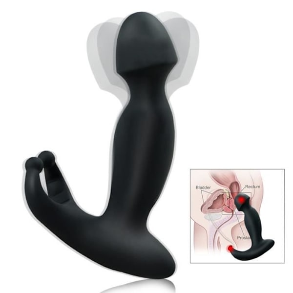 Massager Anal - @zo589 - Vandtæt Silikone - Prostata Stimulation - Vibrerende - Sort Svart