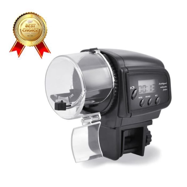 Madautomat - LCC® - Akvarier - LCD-timer - Antiklods - Sort Svart