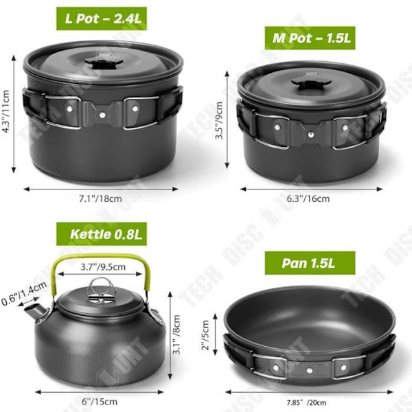 TD® Picnic pander og gryder SETS Anvendelse til flere personer Teapot sæt Køkkengrej