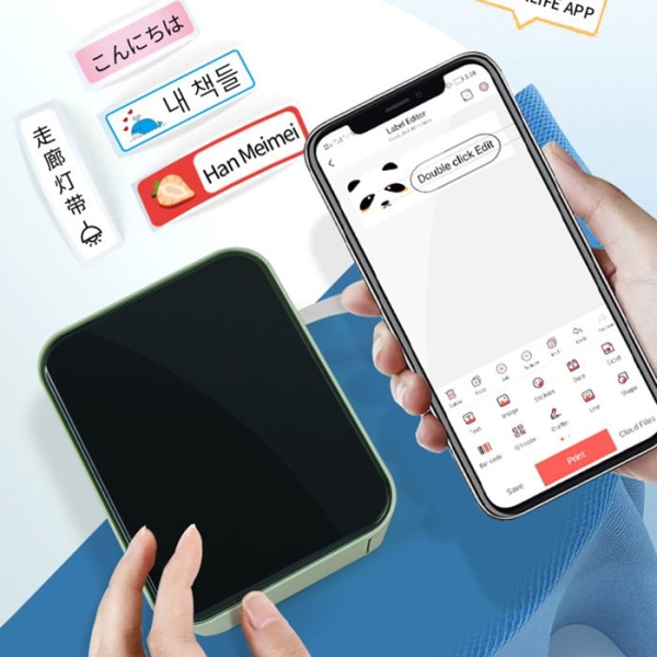 Etiketprinter - TD® - Bærbar - Bluetooth - 17 sprog - Direkte termisk