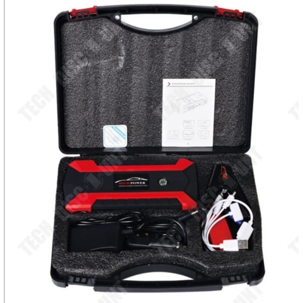 TD® Starter 89800 mAh 12 V LCD 4 USB Pack Booster Bil Batteri Oplader Power Bank Vandtæt Høj Modstand/ Genopladelig