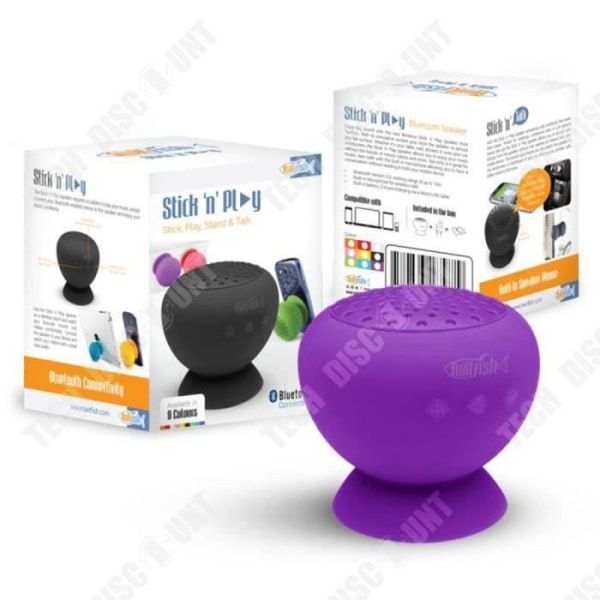 TD® Mini bluetooth-högtalare, badrumssugkoppshögtalare vattentät violett trådlös handsfree