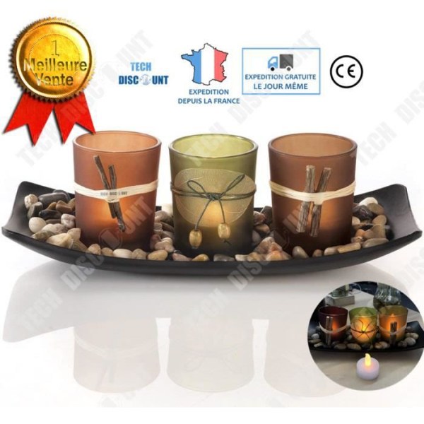 TD® Ljusstake i glas bordsdekoration dekorativ romantisk bröllopsdagsuppsättning om 3 vackert eldljus i solid design