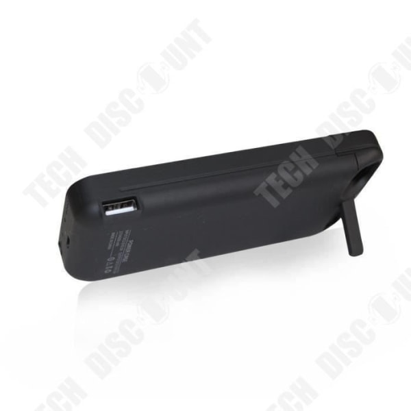 TD® Backup Battery Case 4200 mAh för iPhone 5- 5c - 5S Vit - Power Bank - LED-skärm - Ytterligare nödport Svart