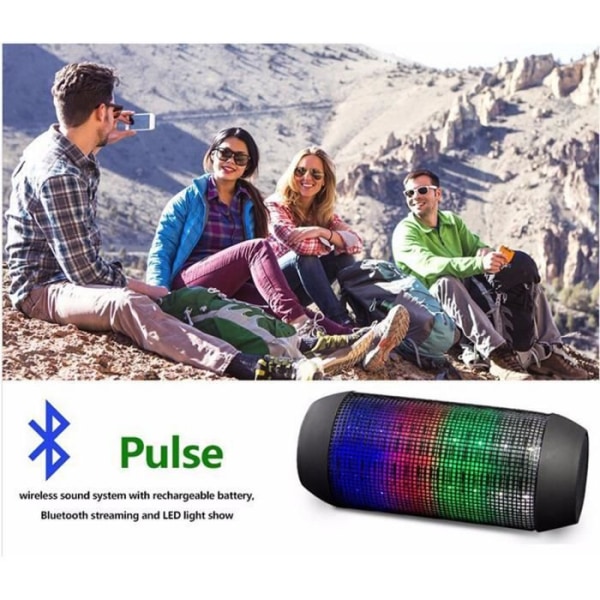 Bärbar Bluetooth-högtalare med LED-ljuspuls och NFC-stöd - HÖGTEKNIK &amp; VÄLBEFINNING - Blå - 3W X2 - 360 TF