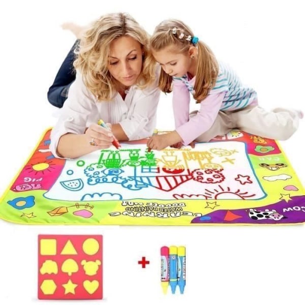 Doodle-matta för barn - Saletop-märke - 80*60 cm - Vattentät - Pedagogiska leksaker för barn